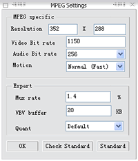iSofter DVD Ripper Platinum - MPEG settings